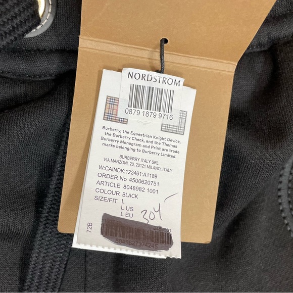 NWT Burberry “Caindk” Embroidered Logo Jersey Joggers (SBin) - Picture 12 of 14